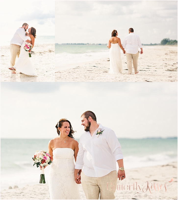 beach bride and groom